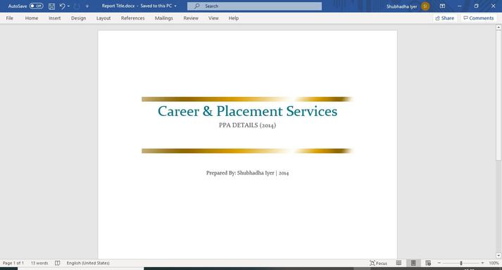 Career and Placement Services PPA (2014)