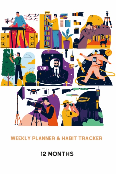 Weekly Planner & Habit Tracker : 12 Months