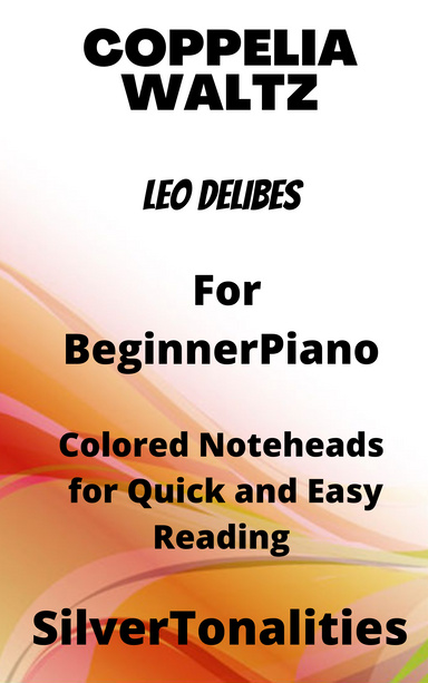 Coppelia Waltz Beginner Piano Sheet Music with Colored Notation