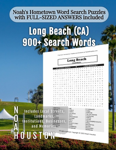 Noah’s Hometown Word Search Puzzles with FULL-SIZED ANSWERS included Long Beach (CA)