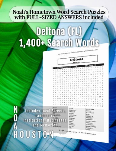 Noah’s Hometown Word Search Puzzles with FULL-SIZED ANSWERS included Deltona (FL)