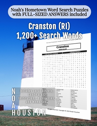 Noah’s Hometown Word Search Puzzles with FULL-SIZED ANSWERS included Cranston (RI)