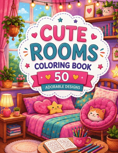 Cute Rooms Coloring Book