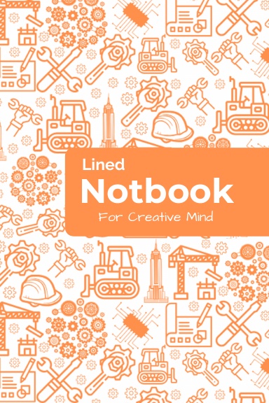Architect Notebook : Lined Journal with Professional Blueprint Pattern – 200 Pages for Designers, Students & Creatives