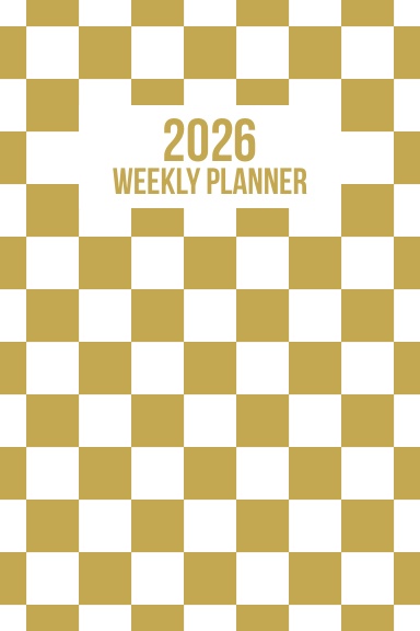 2026 Yellow Checkered Weekly Planner