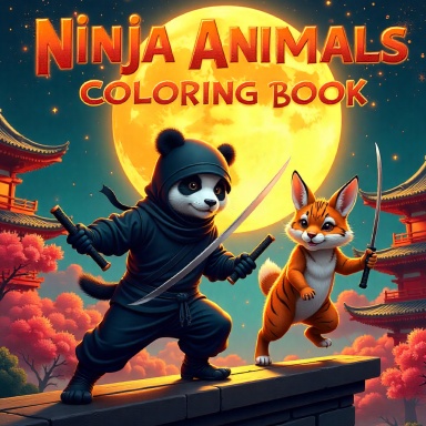 Ninja Animals Coloring Book