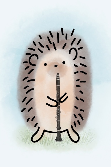 Clarinet Hedgehog Lined Notebook