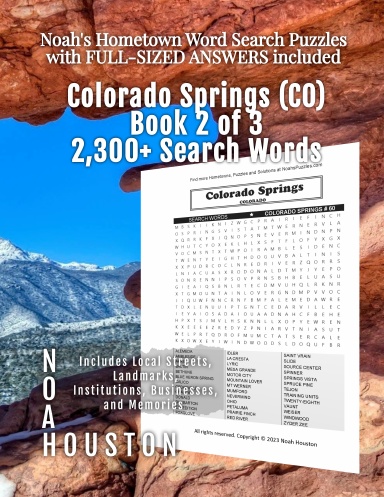 Noah’s Hometown Word Search Puzzles with FULL-SIZED ANSWERS included Colorado Springs (CO), Book 2 of 3
