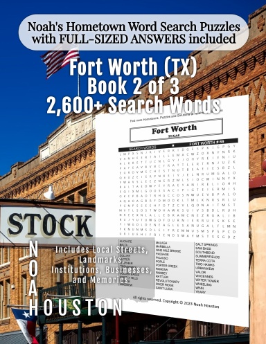 Noah’s Hometown Word Search Puzzles with FULL-SIZED ANSWERS included Fort Worth (TX), Book 2 of 3