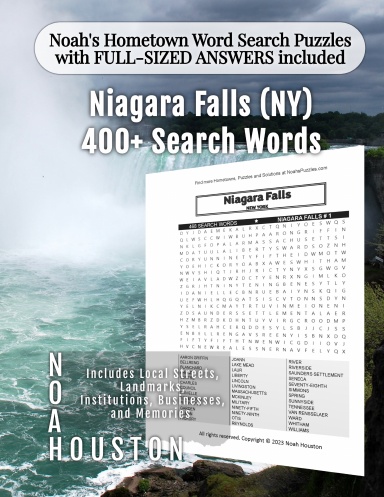 Noah’s Hometown Word Search Puzzles with FULL-SIZED ANSWERS included Niagara Falls (NY)