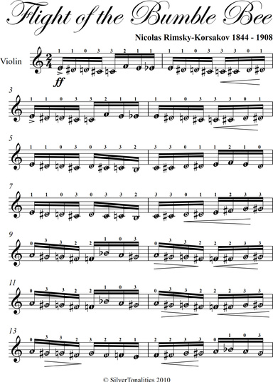 Flight of the Bumble Bee Easy Violin Sheet Music