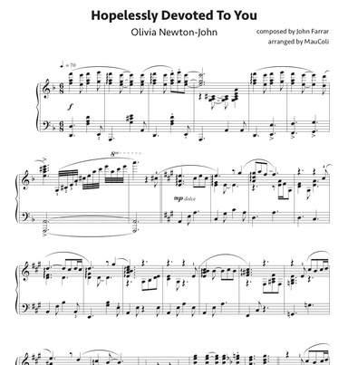 Hopelessly Devoted To You (piano sheet music)