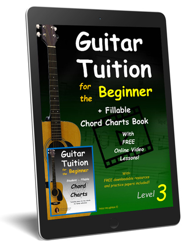 Guitar Tuition for the Beginner Level 3 + Fillable Chord Charts Book