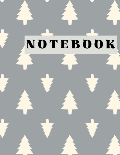 Christmas Notebook With Grey And White Christmas Trees