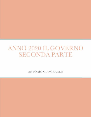 ANNO 2020 IL GOVERNO SECONDA PARTE