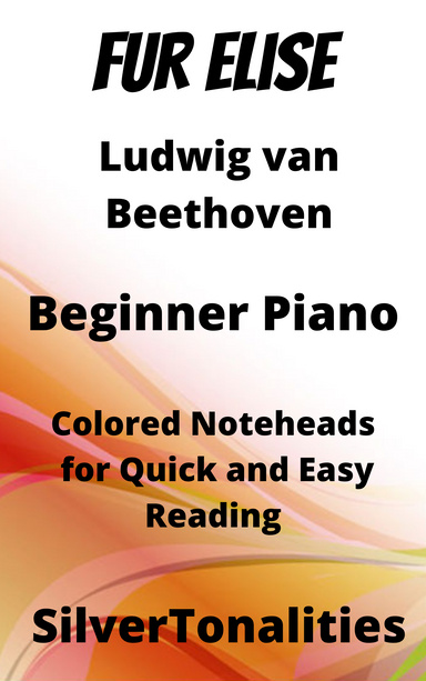 Moonlight Sonata 1st Mvt Beginner Piano Sheet Music with Colored Notation