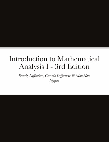 Introduction to Mathematical Analysis I - 3rd Edition