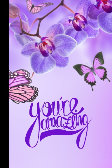 purple floral, butterfly notebook