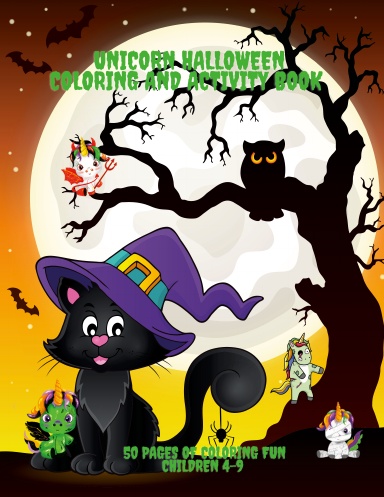 Unicorn Halloween Coloring and Activity Book