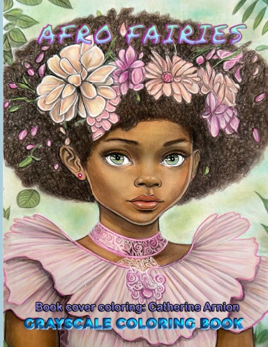 Afro Fairies Grayscale Coloring Book