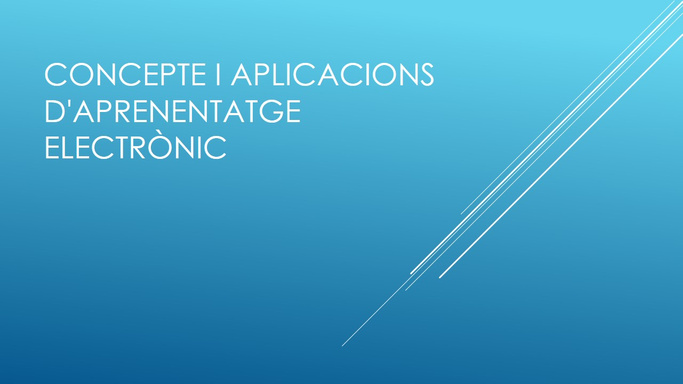 Concepte i aplicacions d'aprenentatge electrònic
