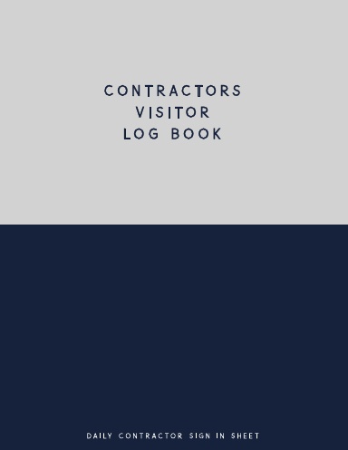 Contractors Visitor Log Book, Daily Contractor Sign In Sheet