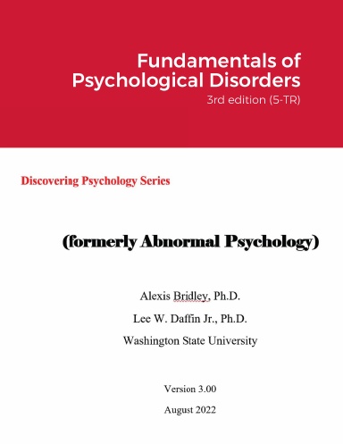 Fundamentals of Psychological Disorders
