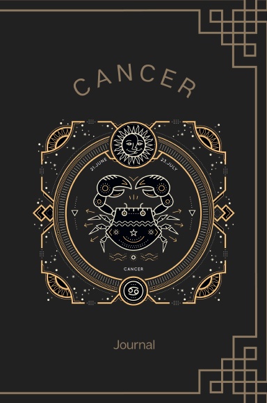 Scared Geometry Vintage Cancer Zodiac Lined Journal