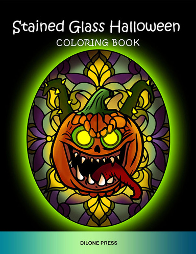 Stained Glass Halloween Coloring Book
