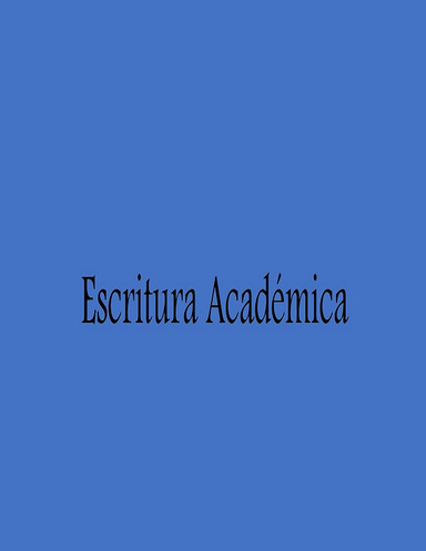 Escritura Académica
