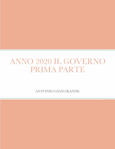 ANNO 2020 IL GOVERNO PRIMA PARTE