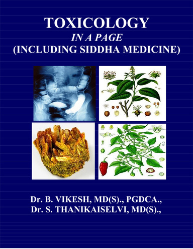 TOXICOLOGY IN A PAGE (INCLUDING SIDDHA MEDICINE)