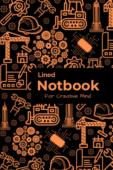 Architect Notebook : Lined Journal with Professional Blueprint Pattern – 200 Pages for Designers, Students & Creatives