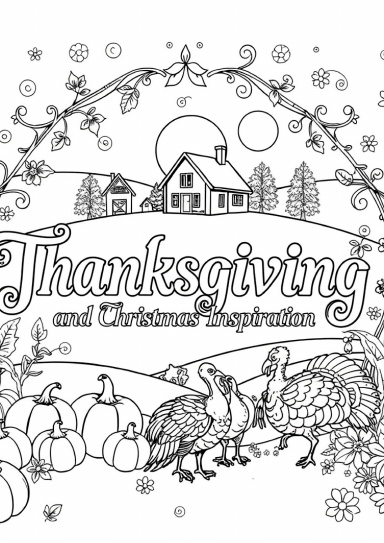 Thanksgiving and Christmas Inspiration Coloring Book