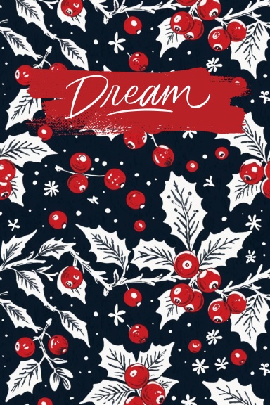 Black with White Red Berries Dream Journal