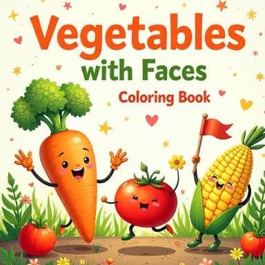Vegetable With Faces Coloring Book