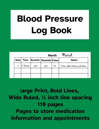 Blood Pressure Log Book