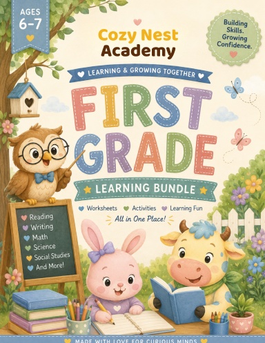 Cozy Nest Academy - First Grade Workbook