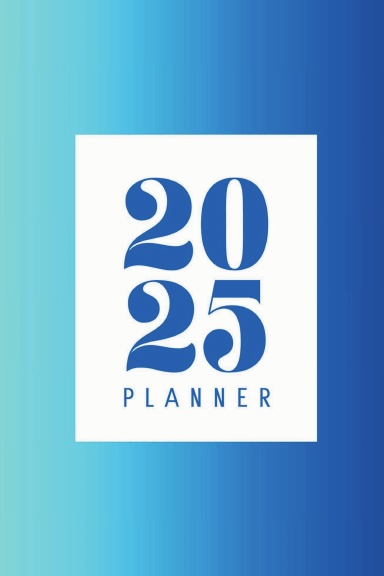2025 Premium Veckoplanerare Gradientomslag.  blue gradient