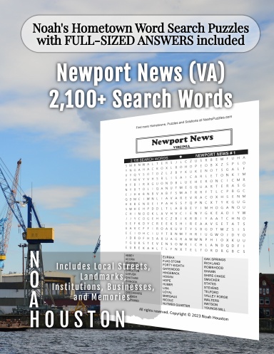 Noah’s Hometown Word Search Puzzles with FULL-SIZED ANSWERS included Newport News (VA)