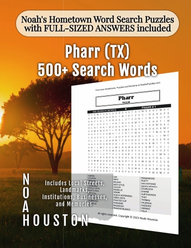 Noah’s Hometown Word Search Puzzles with FULL-SIZED ANSWERS included Pharr (TX)