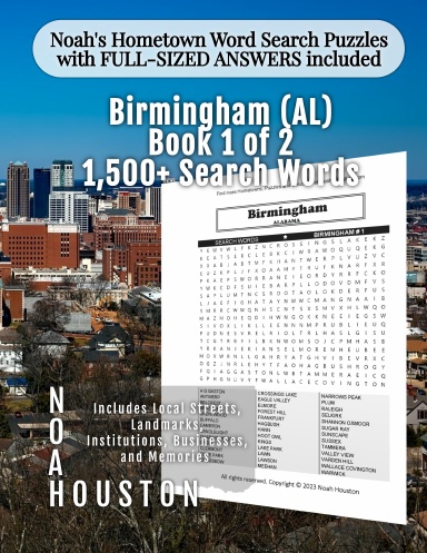 Noah’s Hometown Word Search Puzzles with FULL-SIZED ANSWERS included Birmingham (AL), Book 1 of 2