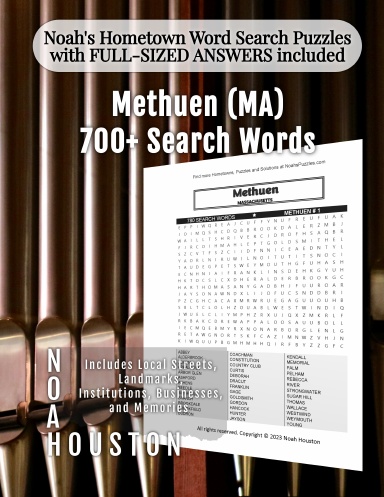 Noah’s Hometown Word Search Puzzles with FULL-SIZED ANSWERS included Methuen (MA)