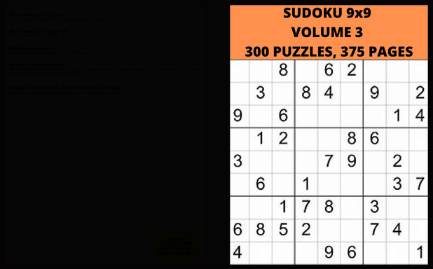 SUDOKU 9x9 VOLUME 3   300 PUZZLES : 375 PAGES