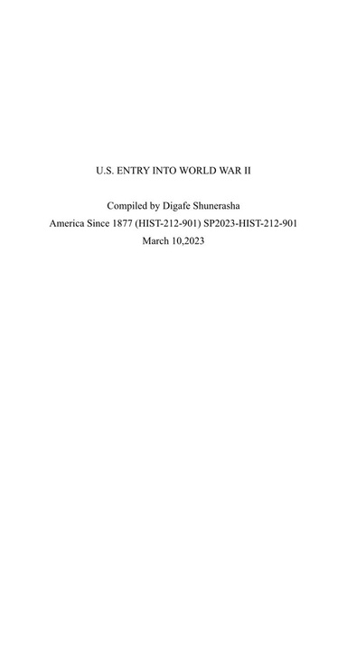 U.S. Entry Into WWII