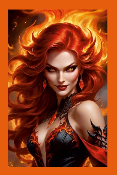 Fiery Portraits of a Sensual Succubus