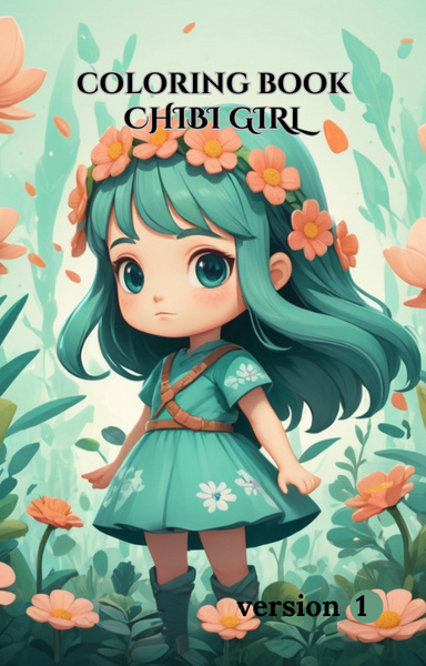 coloring book chibi girl