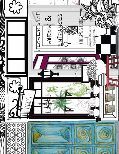 Flower Shop Entrance And Windows Coloring Book