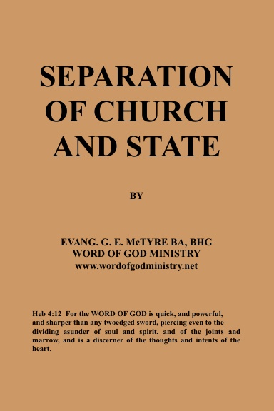 SEPARATION OF CHURCH AND STATE!!