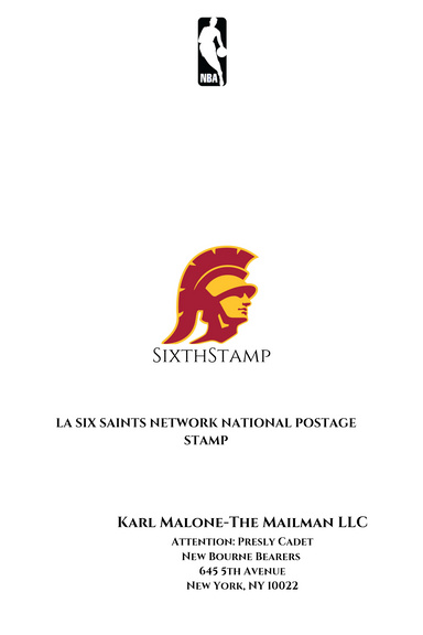 SIXTHSTAMP KARL MALONE NATIONAL POSTAGE STAMP B.BEARERS NBA NATIONAL LETTER CLUB ASSOCIATION NLCA.GOV